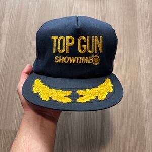 Vintage 80's Top Gun Showtime Evander Holyfield Mike Tyson Snapback Hat Cap VTG